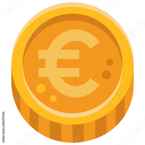 euro coin flat icon