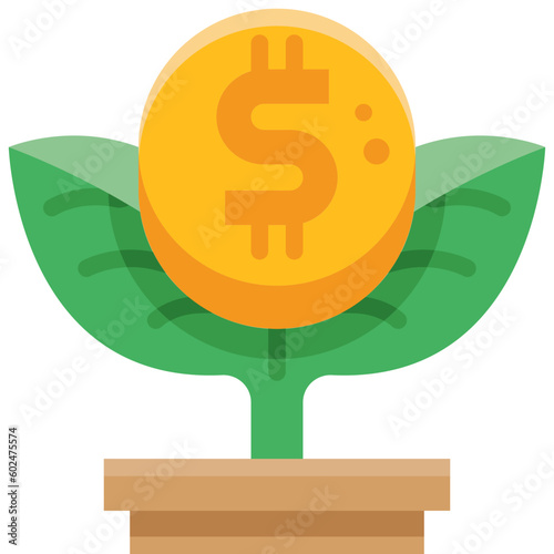 money plant flat icon