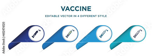 vaccine icon in 4 different styles such as filled, color, glyph, colorful, lineal color. set of vector for web, mobile, ui