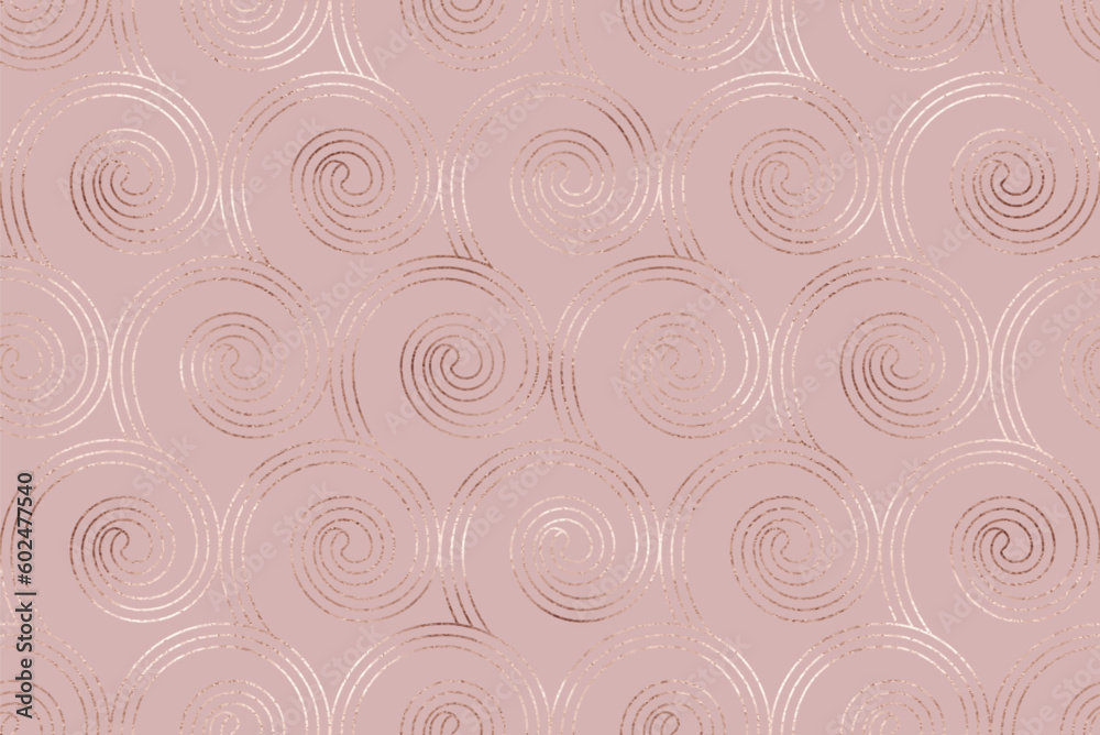 Geometric seamless pattern background design with rose gold waves tile. Geometric seamless pattern background design with rose gold waves tile.
