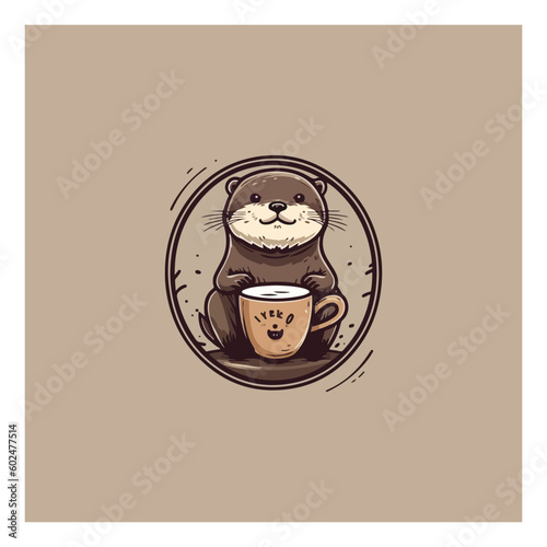 otter icon for coffee shop logo 