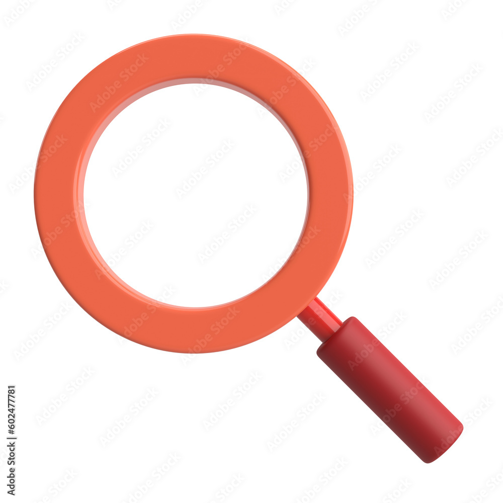 Magnifying glass. Search icon. 3D illustration. Magnifying glass. Search icon. 3D illustration.