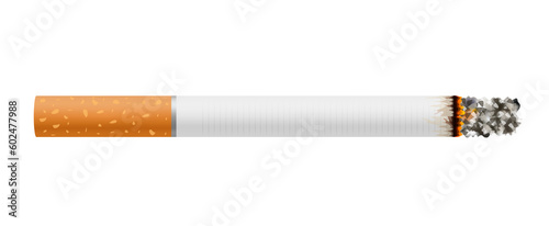World No Tobacco Day, May 31 Illustration Cut out PNG. Stop smoking concept for health. It looks like a cylindrical roll wrapped in paper. Normal sizes are shorter than 120 mm.