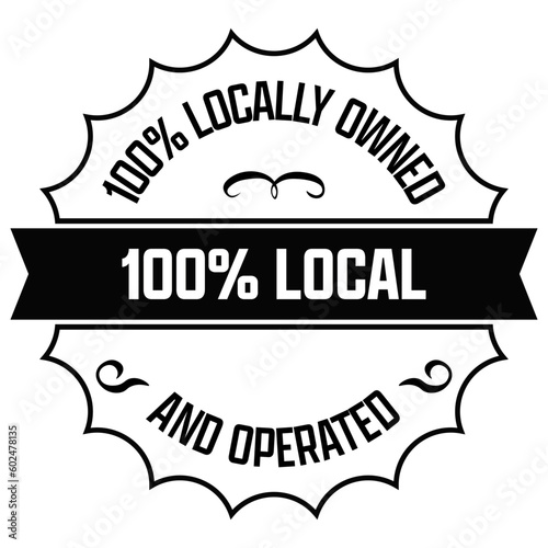 Locally Owned and Operated Badge Icon Vector