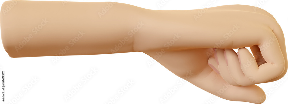 3D Render Hand Gesture Clench, Fist Or Punch 3D Render Hand Gesture Clench, Fist Or Punch