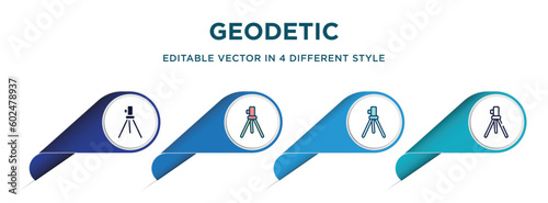 geodetic icon in 4 different styles such as filled, color, glyph, colorful, lineal color. set of vector for web, mobile, ui