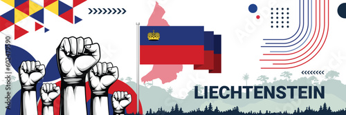 Celebrate Liechtenstein independence in style with bold and iconic flag colors. raising fist in protest or showing your support, this design is sure to catch the eye and ignite your patriotic spirit!