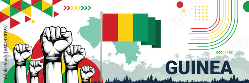Celebrate Guinea independence in style with bold and iconic flag colors. raising fist in protest or showing your support, this design is sure to catch the eye and ignite your patriotic spirit!