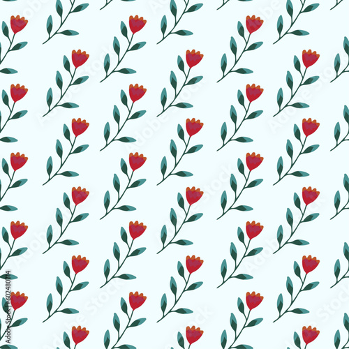 Simple hand drawn flower seamless pattern for background