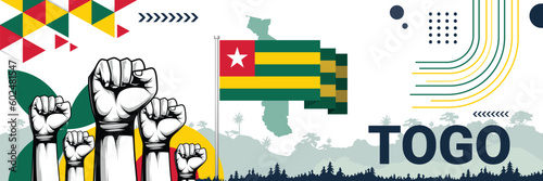 Celebrate Togo independence in style with bold and iconic flag colors. raising fist in protest or showing your support, this design is sure to catch the eye and ignite your patriotic spirit!