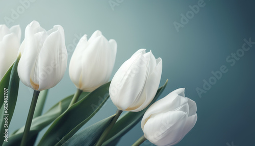 White Tulips on Light  Generative AI