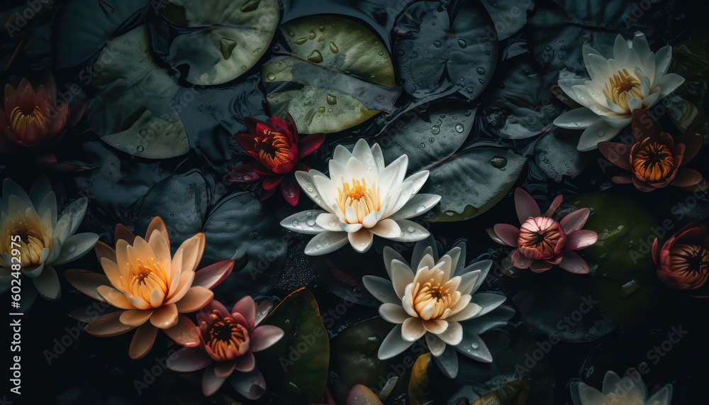 Water Lily on a Dark Background Water Lily on a Dark Background