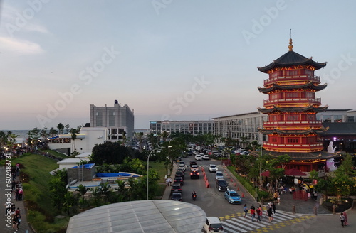 Pagoda in the reclamation island at northern Jakarta