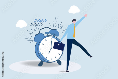 Punctual being on time or time management, work deadline or procrastination, self discipline, work efficiency or reminder, urgency or quick work concept.