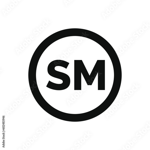 Free Download SM mark icon isolated on white background - GFXLoad