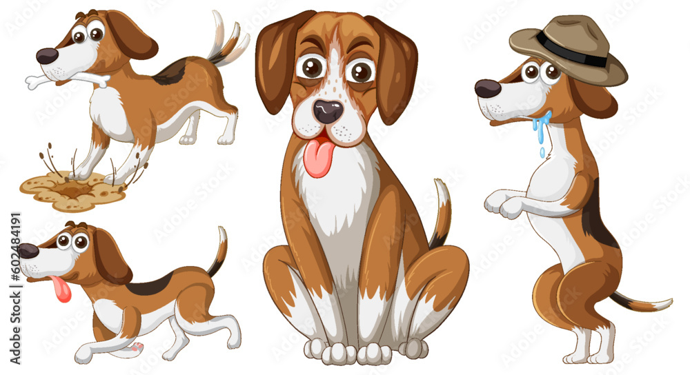 Set of cute dog cartoon Set of cute dog cartoon