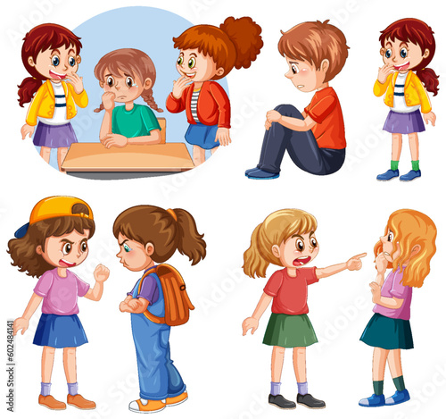 Set of children cartoon character