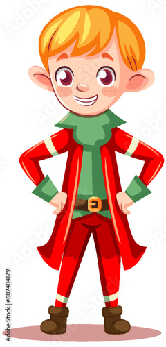 Adorable Christmas Elf Cartoon Character
