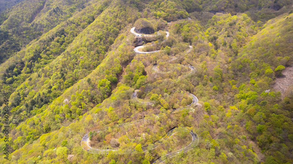 Irohazaka hairpin turn in nikko, Tochigi, Japan Irohazaka hairpin turn in nikko, Tochigi, Japan