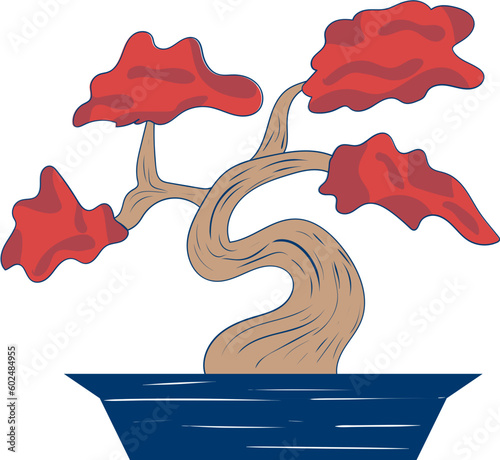 Bonsai Flat Vector