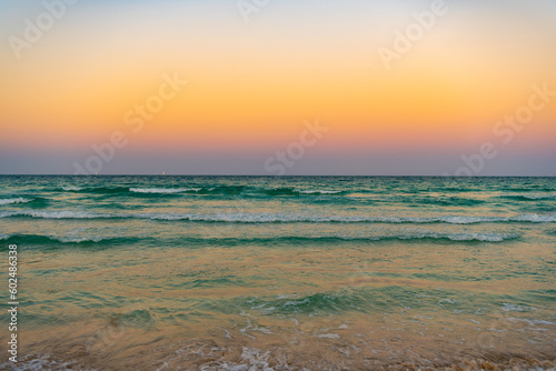 tranquil nature sunrise with sea. nature sunrise seascape. photo of nature sunrise.