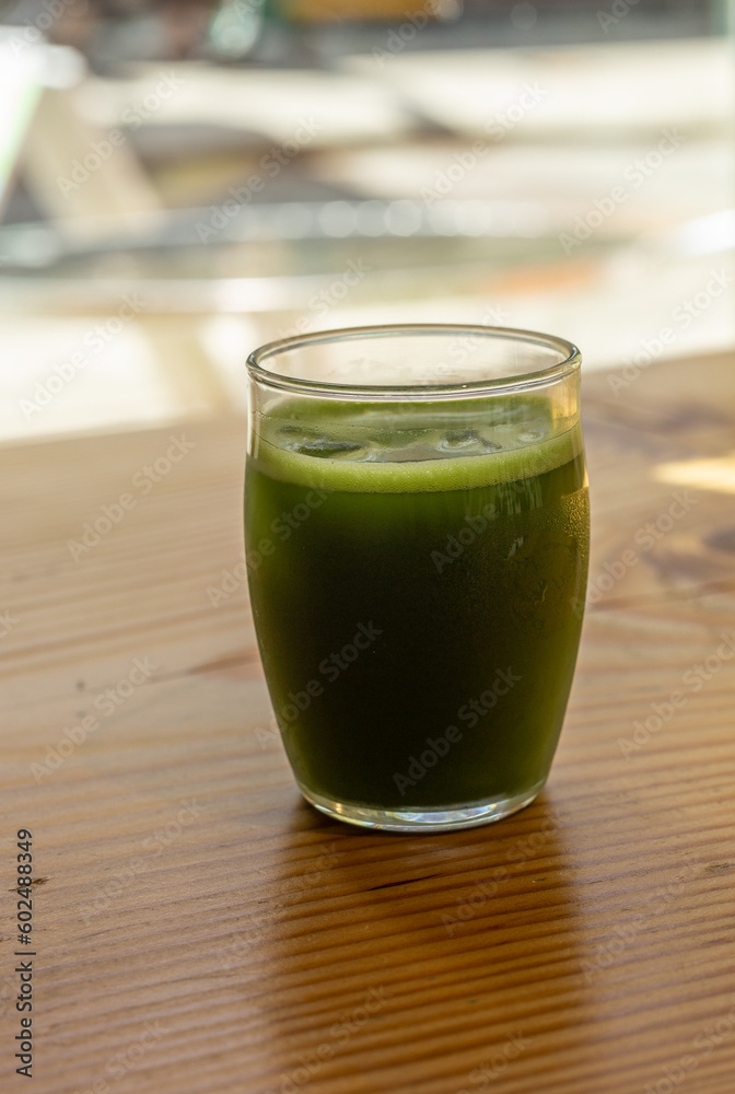 A cup of cold matcha A cup of cold matcha