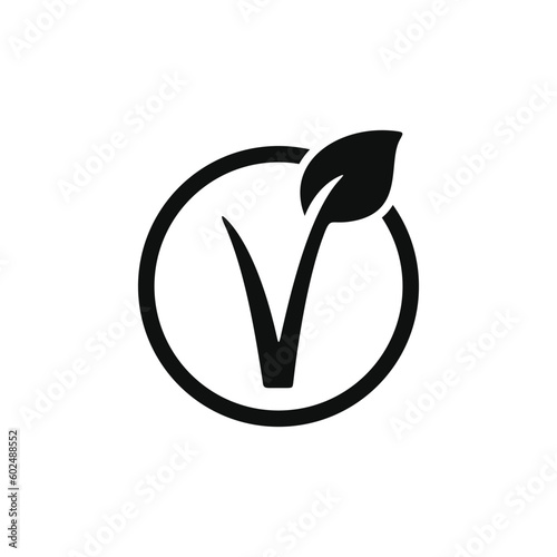 Vegan icon logo isolated on white background