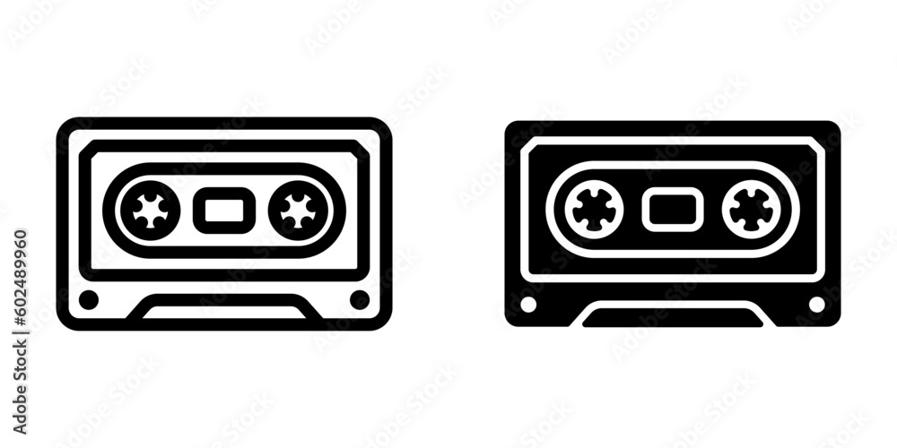 Cassette icon. sign for mobile concept and web design. vector illustration Cassette icon. sign for mobile concept and web design. vector illustration