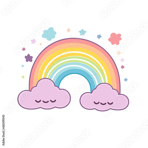 rainbow and clouds in the sky set 12