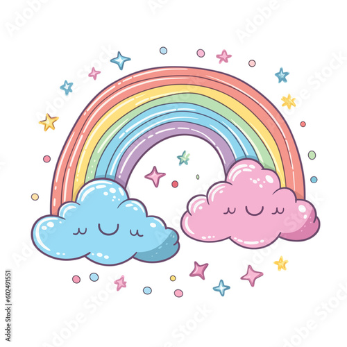 rainbow and clouds in the sky set 10