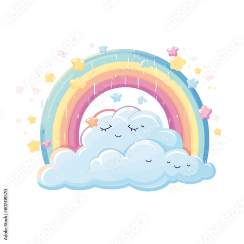 rainbow and clouds in the sky set 4