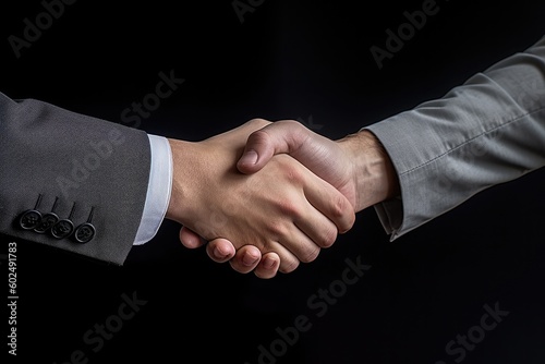 Two business people shaking hands, Generative AI