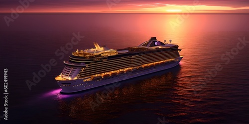 a large cruise ship in the middle of the ocean
