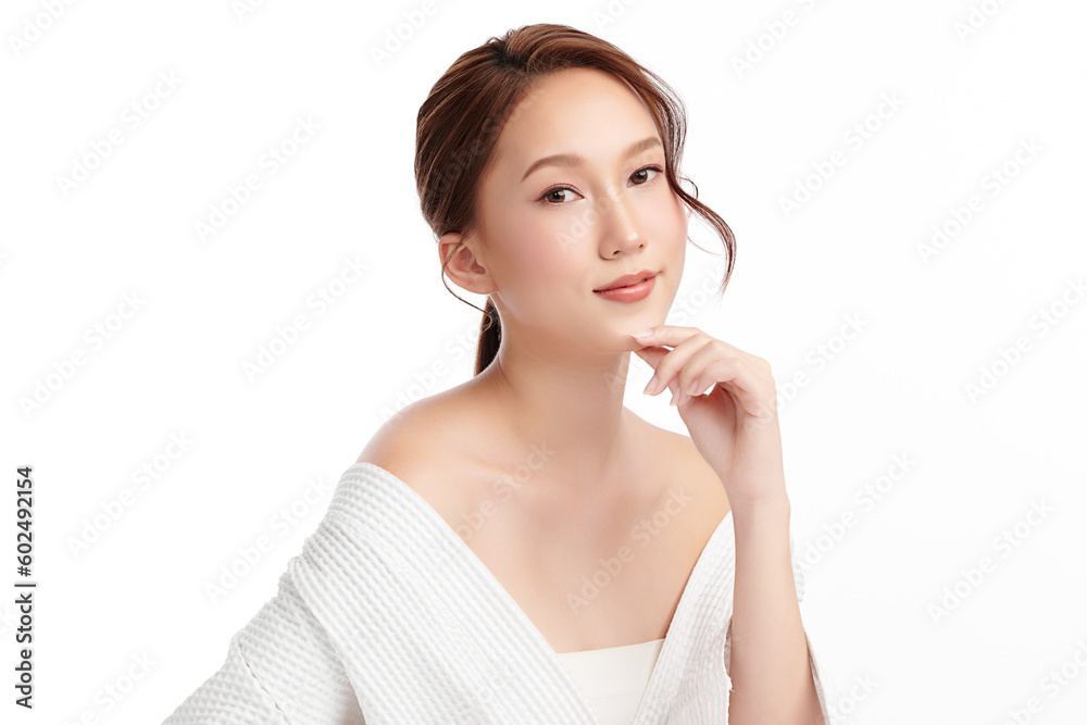 Beautiful young asian woman with clean fresh skin on white background, Face care, Facial treatment, Cosmetology, beauty and spa, Asian women portrait. Beautiful young asian woman with clean fresh skin on white background, Face care, Facial treatment, Cosmetology, beauty and spa, Asian women portrait.