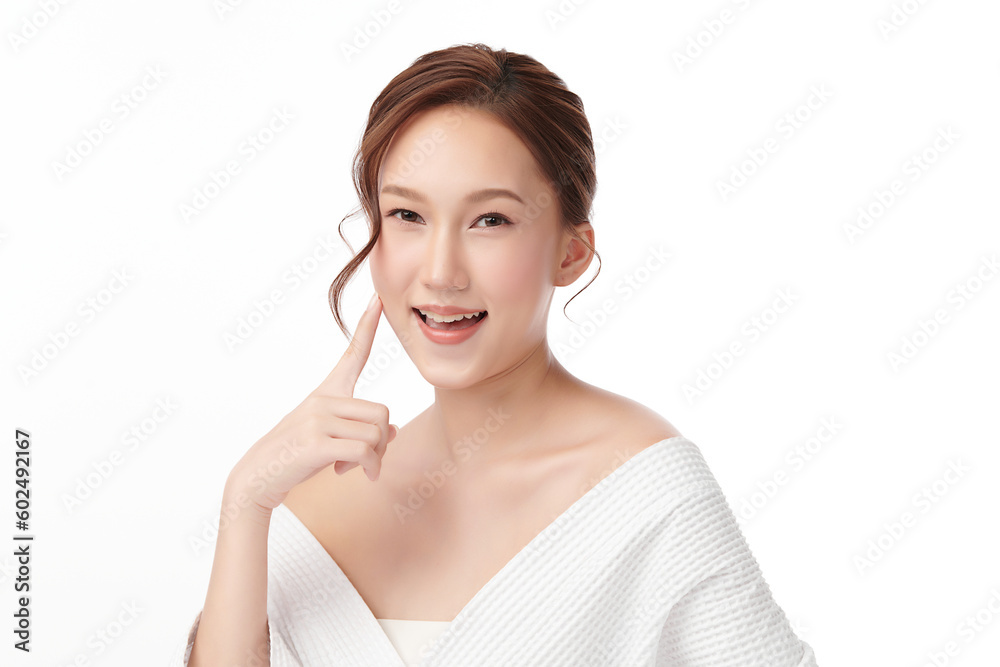 Beautiful young asian woman with clean fresh skin on white background, Face care, Facial treatment, Cosmetology, beauty and spa, Asian women portrait. Beautiful young asian woman with clean fresh skin on white background, Face care, Facial treatment, Cosmetology, beauty and spa, Asian women portrait.