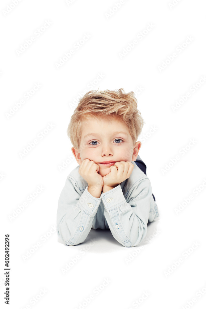 Kid, model and portrait with shirt in studio background for fashion and youth of a person with confidence. Boy, child and calm in clothes with face for children with hair and confidence for kids. Kid, model and portrait with shirt in studio background for fashion and youth of a person with confidence. Boy, child and calm in clothes with face for children with hair and confidence for kids.