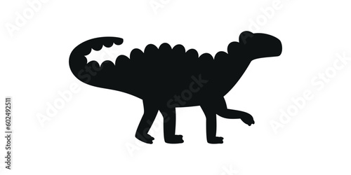 Flat vector silhouette illustration of iguanodon dinosaur