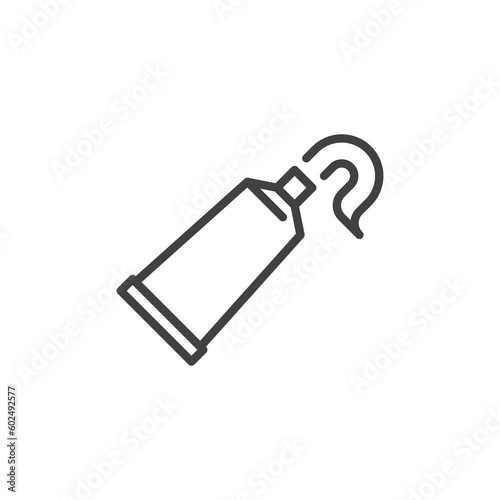 Toothpaste tube line icon