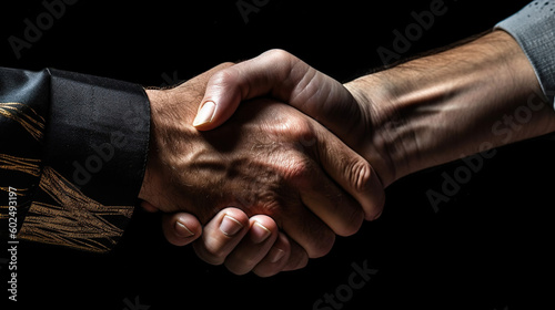 two businessmen shaking hands  generative ai