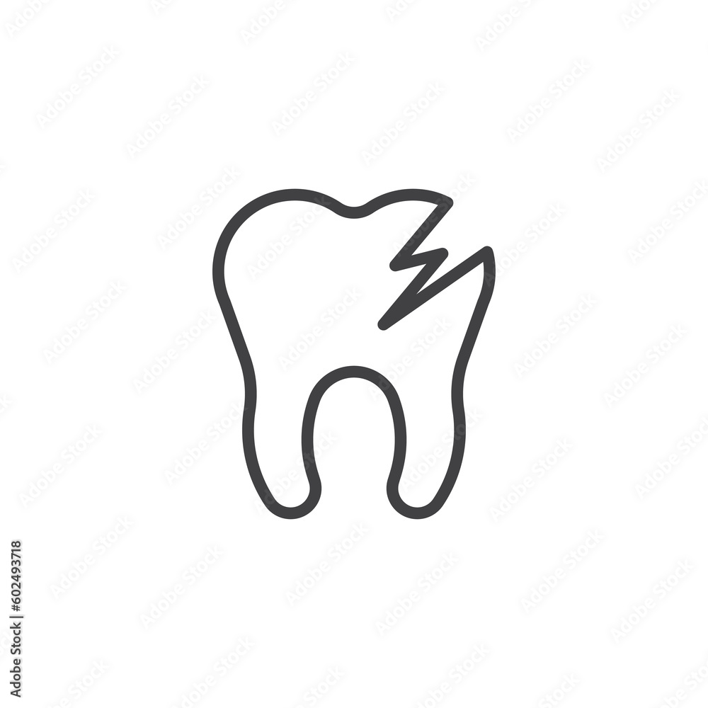 Obraz premium Tooth decay line icon