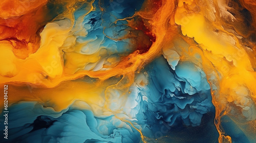 Wallpaper Mural Beautiful abstract fluid art background texture. ink and gold mixed texture, Generative AI Torontodigital.ca