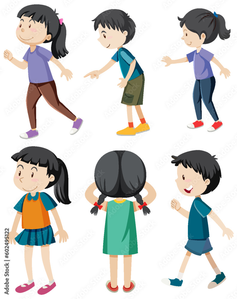 Set of different kids cartoon characters Set of different kids cartoon characters