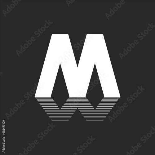 Monogram bold letter M logo with reflection W letter, initials MW or WM symbol design idea, creative identity fashion emblem.
