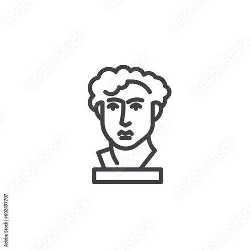 Greek antique statue line icon