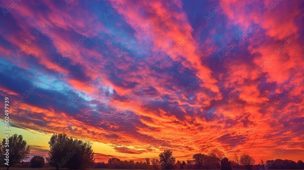 Obraz premium hazy sky with color at sunset. Changing color. Background of abstract nature with a sky texture. GENERATE AI