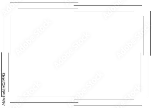 Frame and border isolated vector. Black outline on white background template.