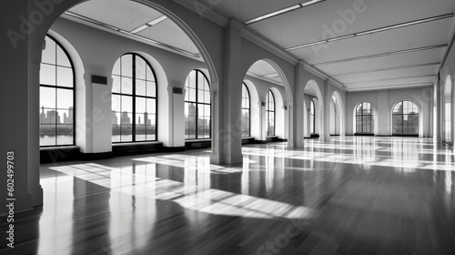 Empty office open space. Generative AI © piai