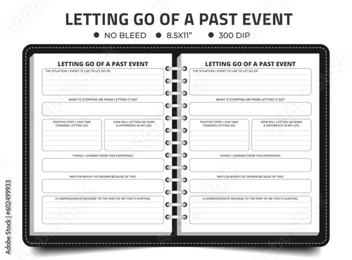 Letting Go Forgiveness Interactive Worksheet Journal Inserts Planner Notebook Self Help Tool Therapy Mental Health Counseling Ai, Logbook Or Notebook Kdp Journal