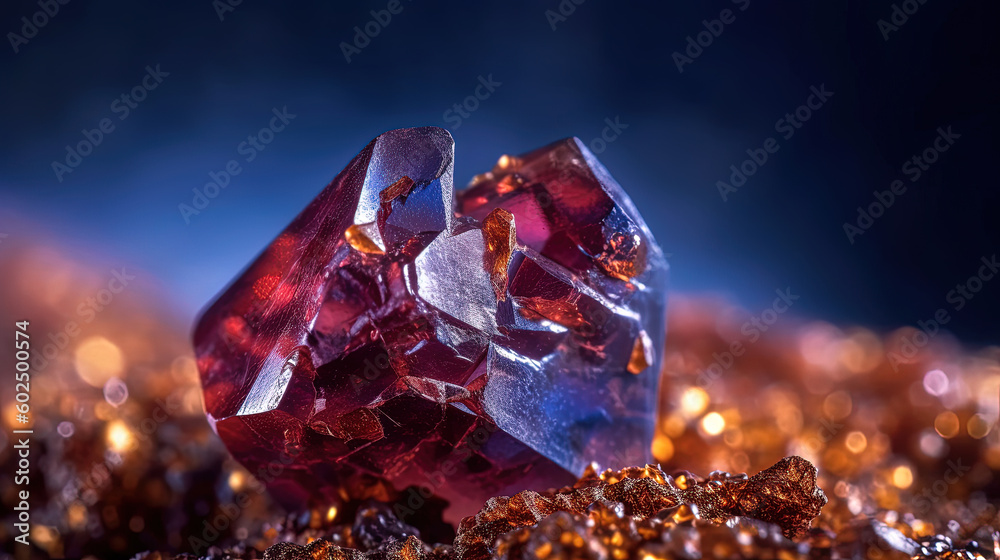 Rare Bismutotantalite ore. Macro photography of a rare crystal. Generative AI Rare Bismutotantalite ore. Macro photography of a rare crystal. Generative AI