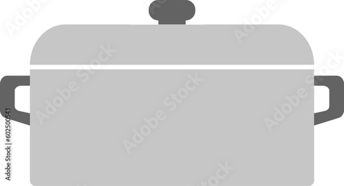 鍋のシンプルなモノクロイラスト